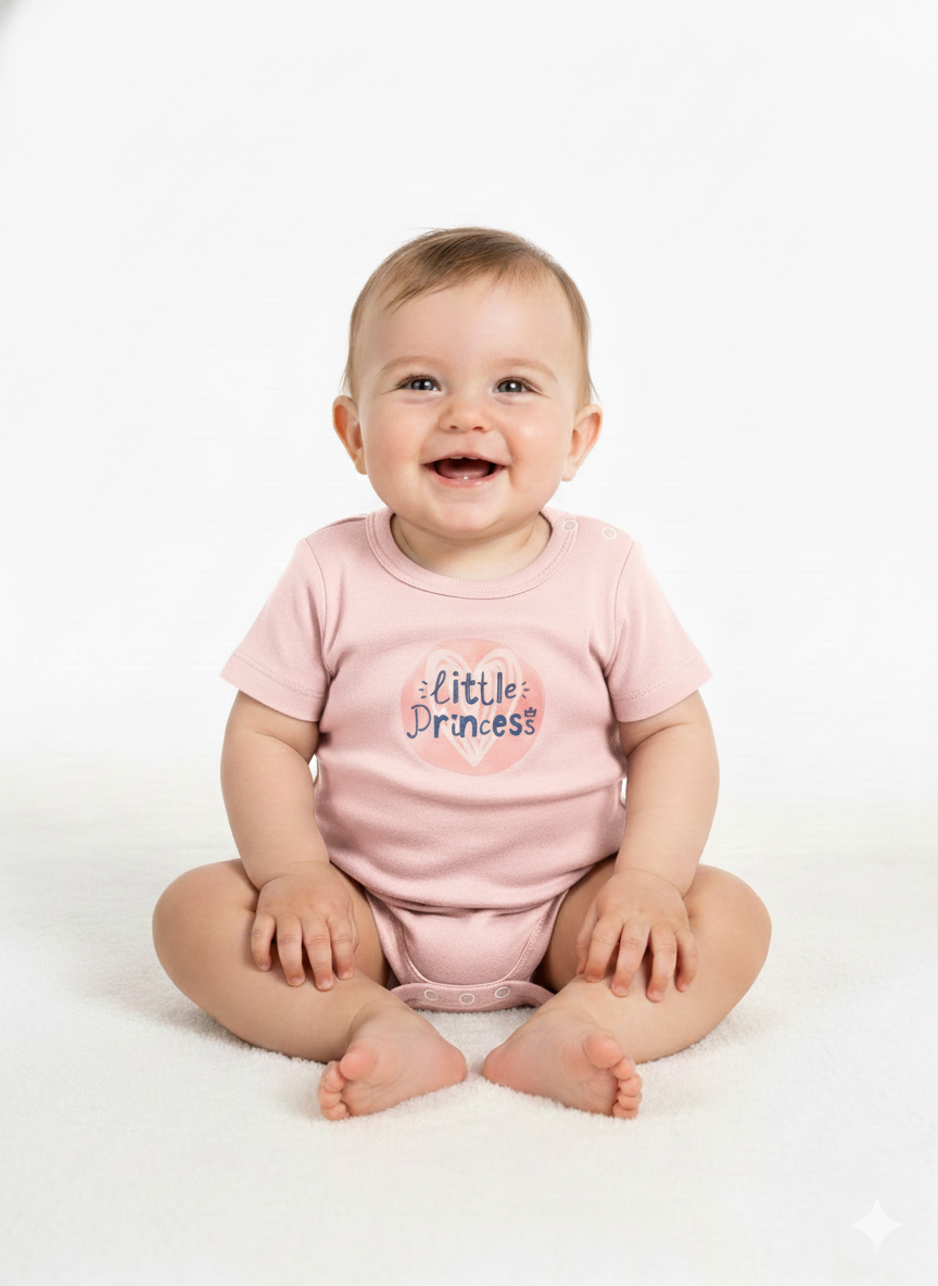 100% Egyptian Cotton Baby Half-Sleeve Bodysuits - Multipack