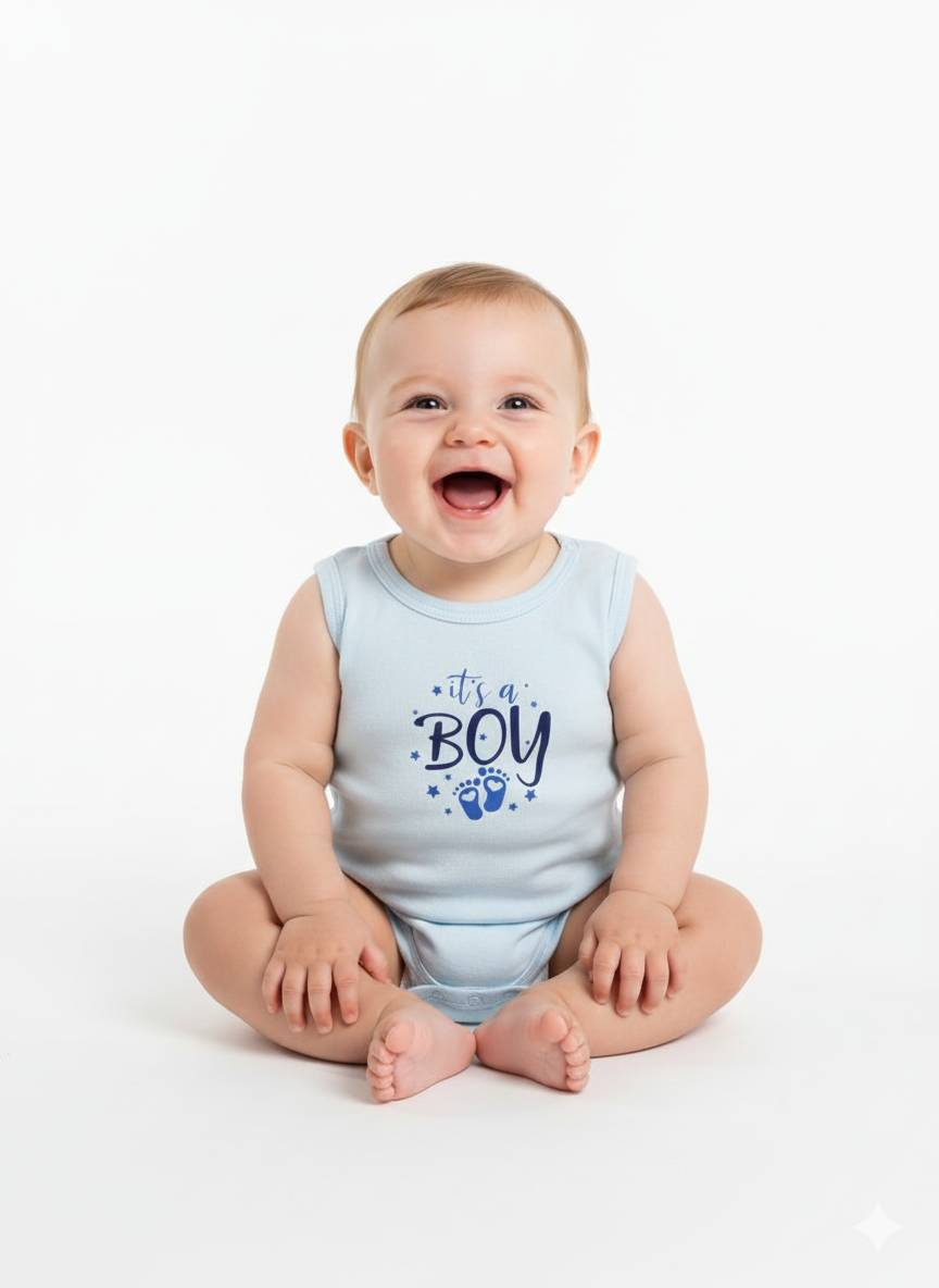 100% Egyptian Cotton Baby Sleeveless Bodysuits - Multipack