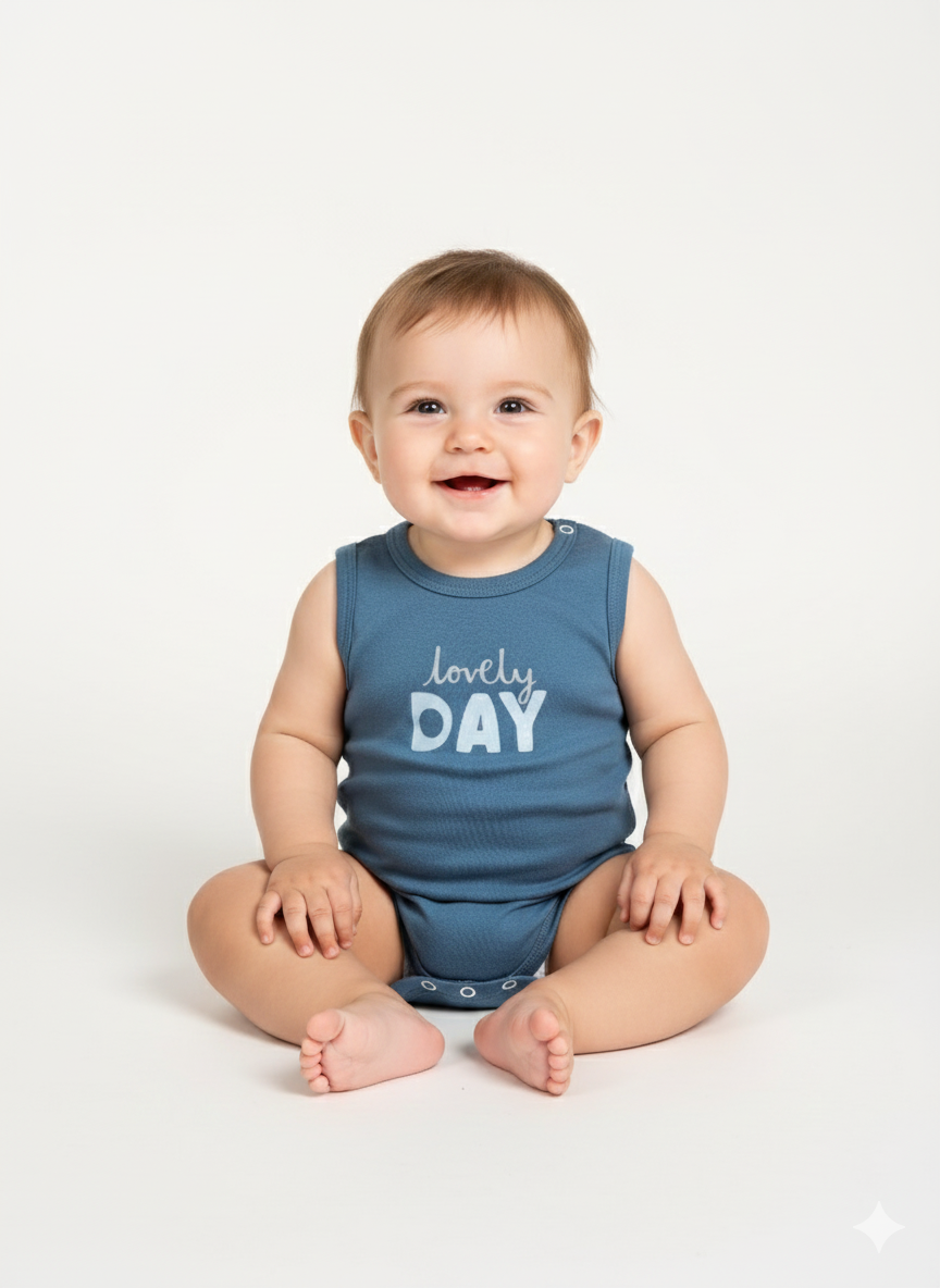 100% Egyptian Cotton Baby Sleeveless Bodysuits - Multipack