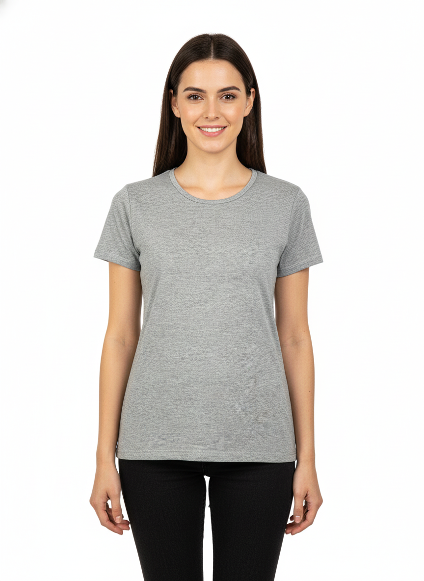 Premium Egyptain Cotton Basic T-shirt for Women - Grey