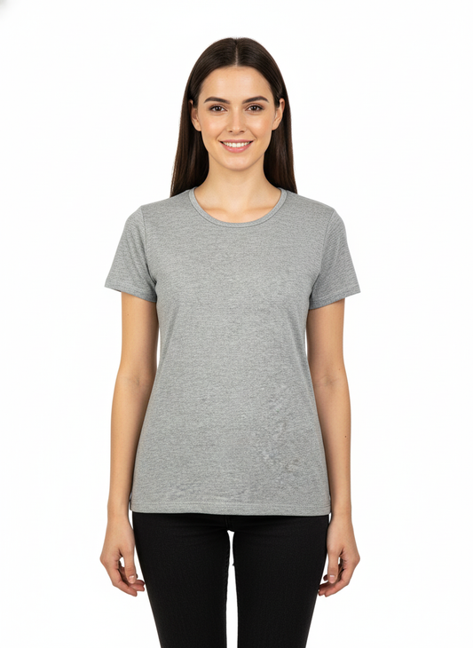 Premium Egyptain Cotton Basic T-shirt for Women - Grey