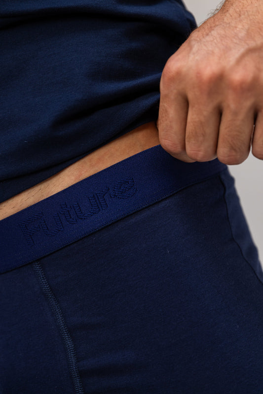 Premium Egyptian Cotton Boxer Briefs for Men - Navy